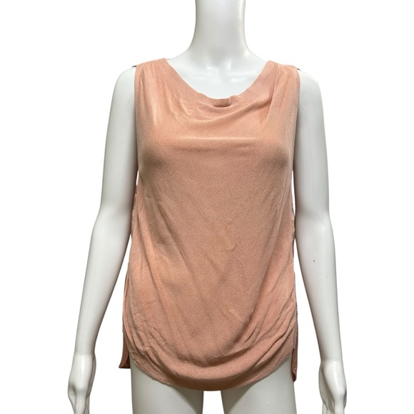 Club Monaco Neutral Pink Knit Silky Back Shell Top Size S - Picture 3 of 6